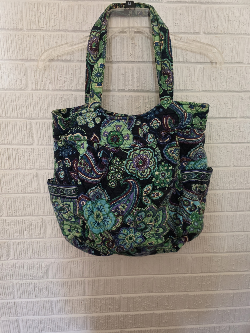 Vera Bradley Green and Blue Quilted Paisley Tote